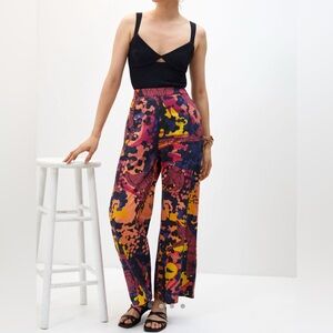 Roopa Pemmaraju Sunset Wide Leg Pants in Purple Motif Size XS